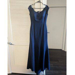 Blue Vince Camuto Trumpet Off the Shoulder Gown